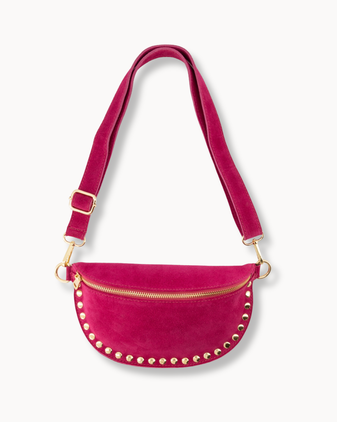 Crossbody - Studs Pink Suede