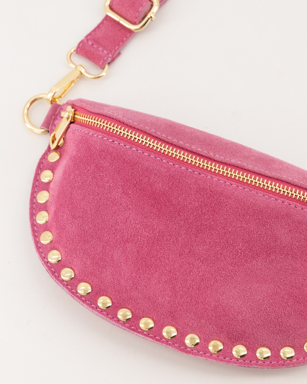 Crossbody - Studs Light Pink Suede