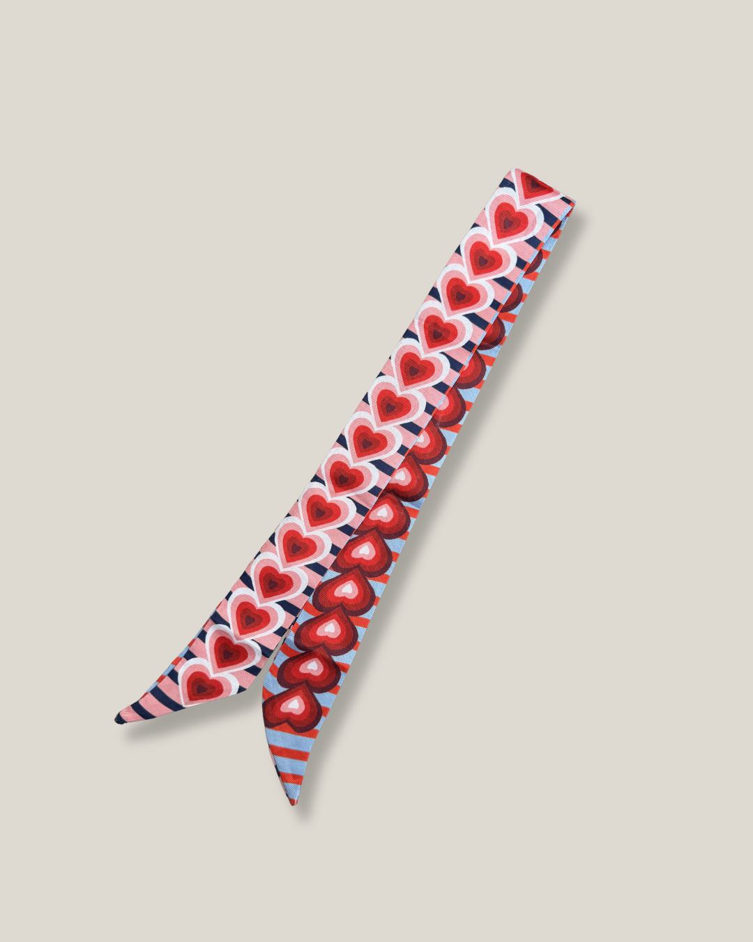 Bandana - Hearts Red and Blue