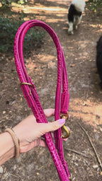 Leather Leash - Croco Orange